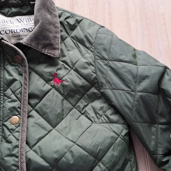 Jack Wills Cordings Quilted Barn Jacket Snap Zipper Elbow Patch Corduroy Collar - Picture 3 of 11